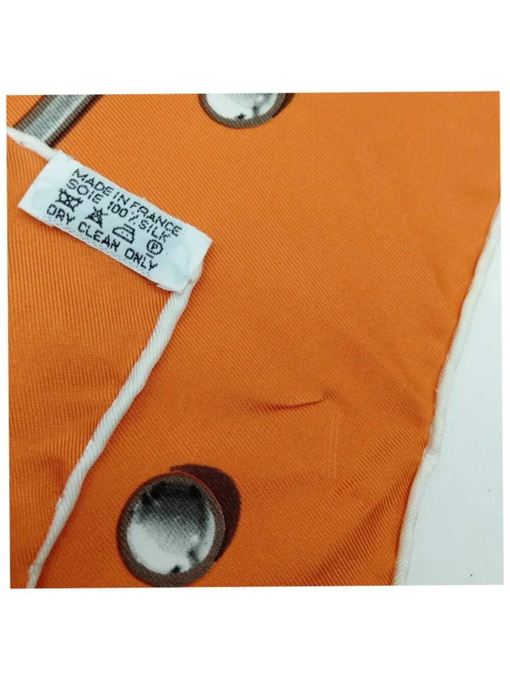 Hermès Paris Vive Argent Orange Silk Carré Scarf 90 Luxury Designer Authentic